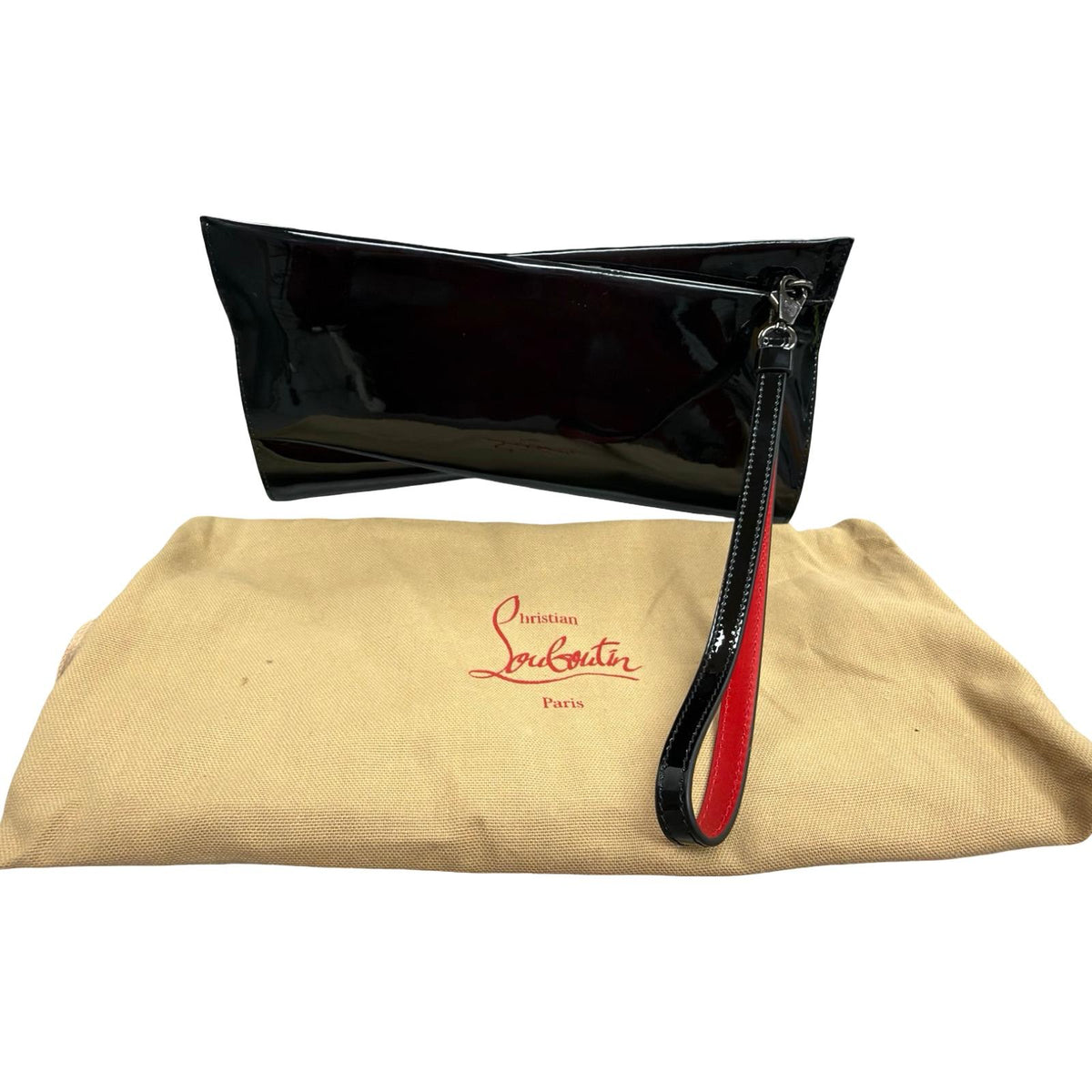 Christian Louboutin Loubitwist Small Patent Leather Clutch Bag