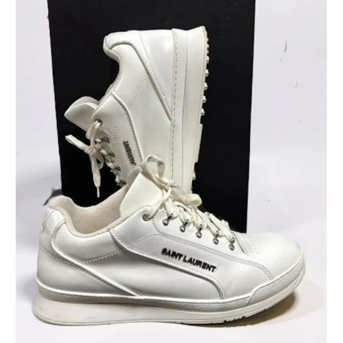 Saint Laurent Alpha Blanc Optique Mens Low Top Sneaker