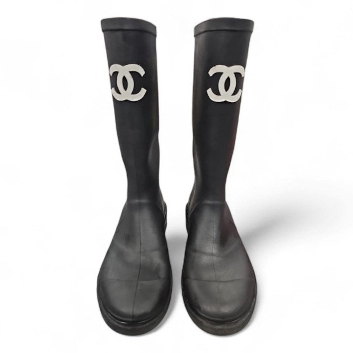 Chanel Interlocking CC Rubber Boots