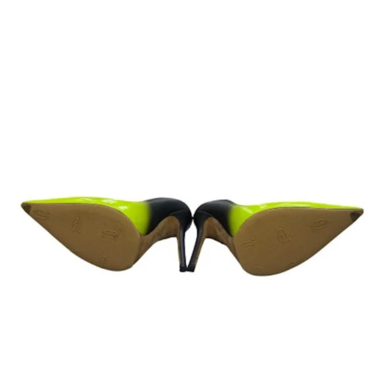 Jimmy Choo Anouk Neon Yellow & Matte Black Degrade Shoes