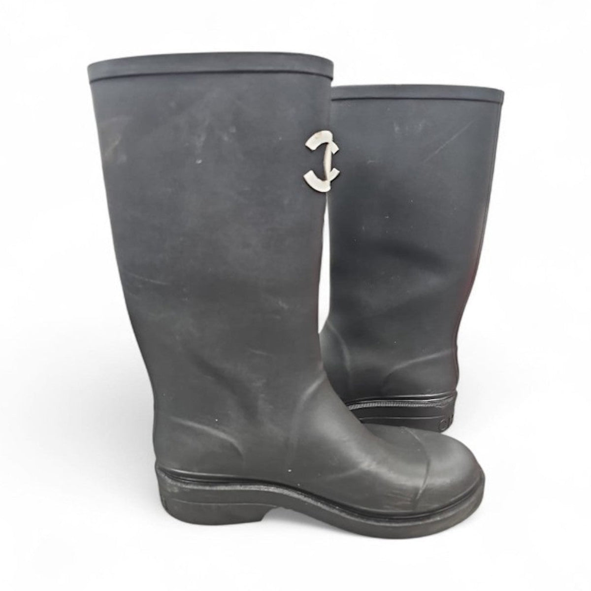 Chanel Interlocking CC Rubber Boots
