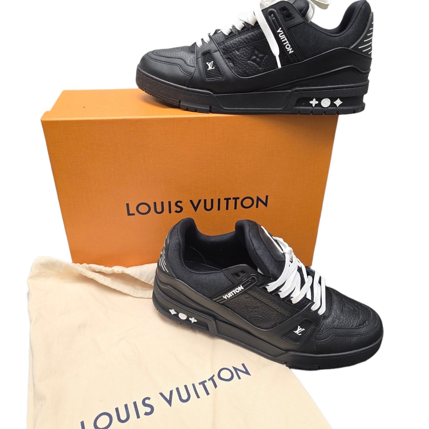 Louis Vuitton Black Embossed Monogram Trainers