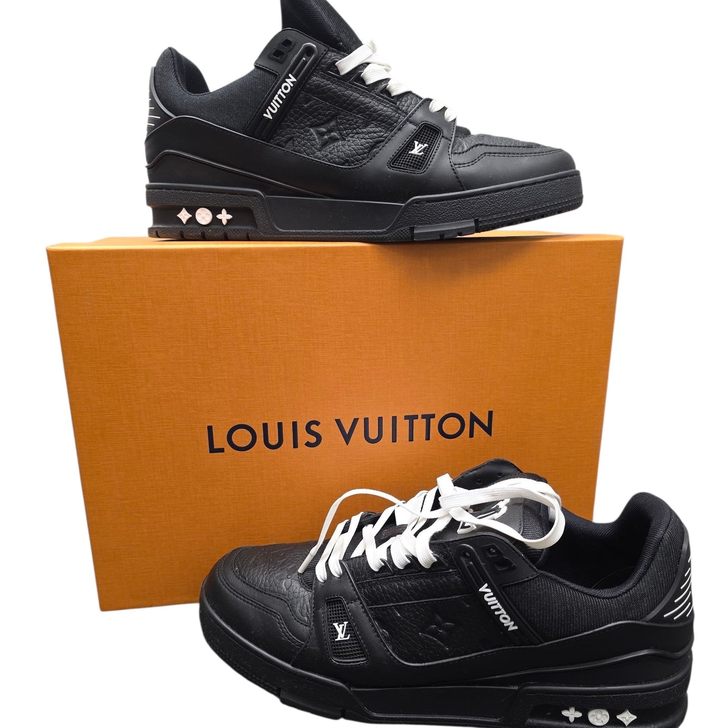 Louis Vuitton Black Embossed Monogram Trainers